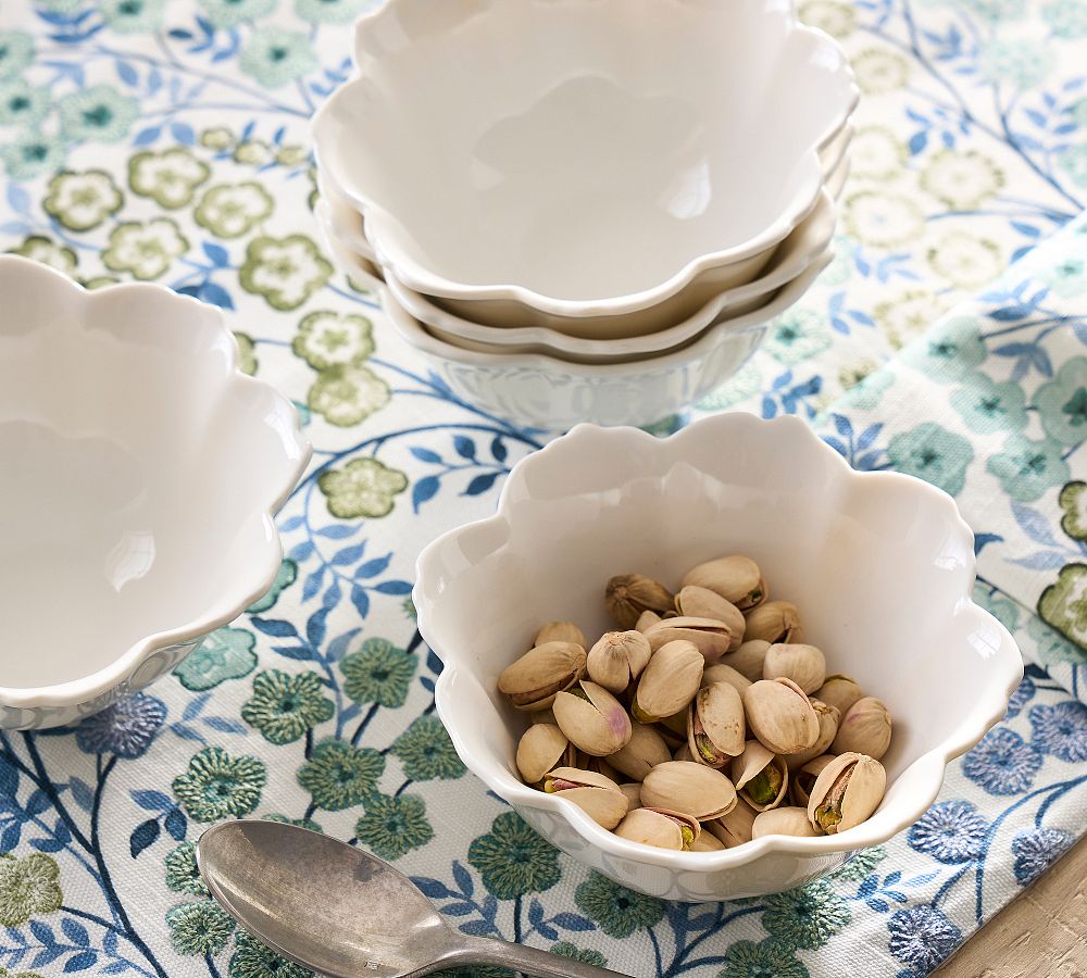 Figural Blossom Stoneware Snack Bowls - Set of 4