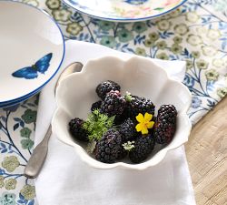 Figural Blossom Stoneware Serving Bowl
