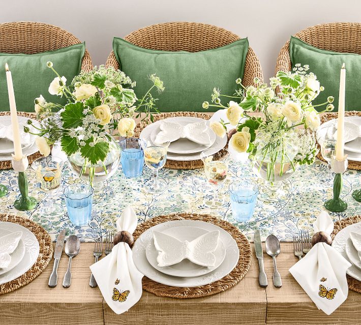 Flowervine Cotton Table Runner | Pottery Barn