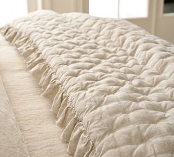 Belgian Flax Linen Ruffle Tufted Quilt