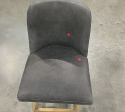 Open Box: Layton Leather Swivel Counter Height Stool - Keystone Navy, Gray Wash Legs