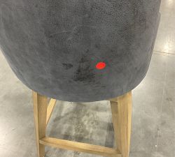 Open Box: Layton Leather Swivel Counter Height Stool - Keystone Navy, Gray Wash Legs