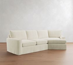 Pearce Square Arm Deep Seat Slipcovered Cuddle Chaise Sectional (137"&ndash;167")