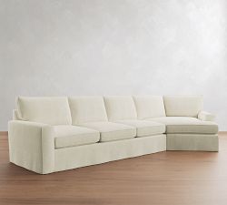 Pearce Square Arm Deep Seat Slipcovered Cuddle Chaise Sectional (137"&ndash;167")