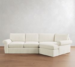 Pearce Roll Arm Deep Seat Slipcovered Cuddle Chaise Sectional (142"&ndash;172")