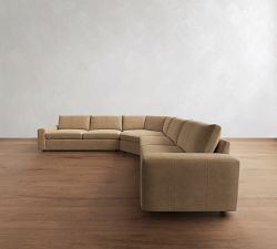 Sierra Leather 3-Piece L-Shaped Wedge Sectional (139"&ndash;149")