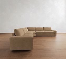Sierra Leather 3-Piece L-Shaped Wedge Sectional (139"&ndash;149")