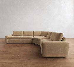 Sierra Leather 3-Piece Wedge Sectional (139"&ndash;149")