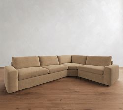 Sierra Leather 3-Piece Wedge Sectional (139"&ndash;149")