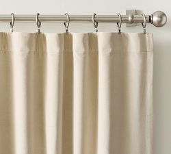 Custom Velvet Twill Blackout Curtain - Oatmeal