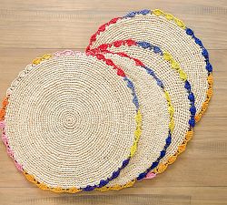 Sallie Ruffle Edge Round Placemat - Set of 4