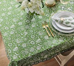 Tamara Block Print Organic Cotton Tablecloth