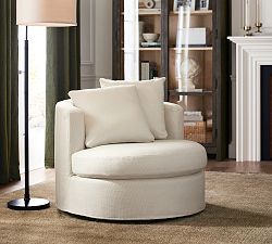 Balboa Slipcovered Swivel Chair