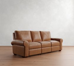 Big Sur Roll Arm Leather Power Sofa (92")