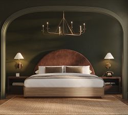 Curved Leather Wall Mounted Headboard
