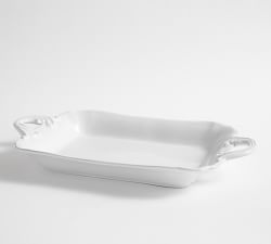Monique Lhuillier Arles Rectangular Handled Stoneware Serving Tray
