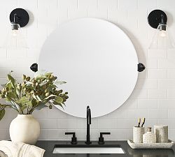 Vintage Frameless Round Pivot Mirror