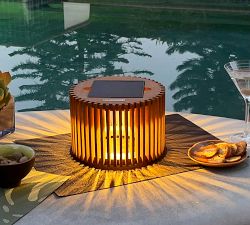 Solar Tabletop Teak  Lantern