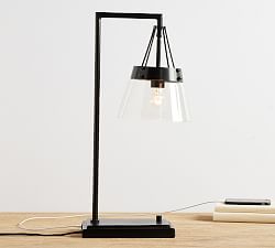 Caldwell Recycled Glass USB Table Lamp (24")