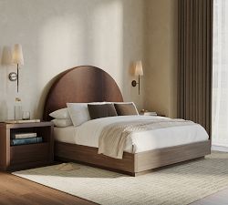 Curved Leather Wall Mounted Headboard