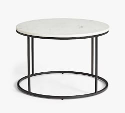 Open Box: Delaney 25" Round Marble Coffee Table, Bronze