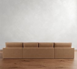 Westwood Slim Arm Leather Double Chaise Sectional (168"&ndash;180")