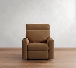 Parker Leather Power Swivel Glider Recliner with Massage &amp; Heat