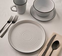 Porcelain Bistro Speckled Dinnerware Set, Set of 16