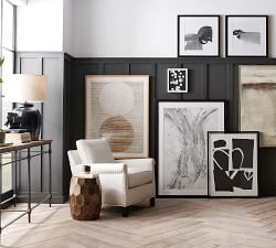 Round Hammered Metal Accent Stool