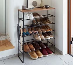 Tower 6-Tier Wood Top Shoe Rack