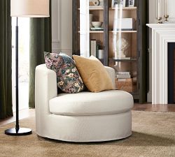 Balboa Slipcovered Swivel Chair