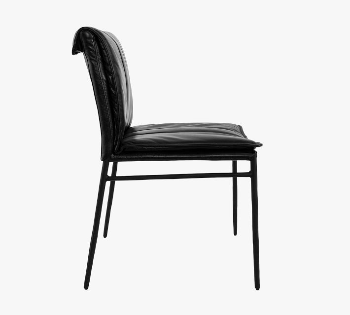 Black leather chair side view