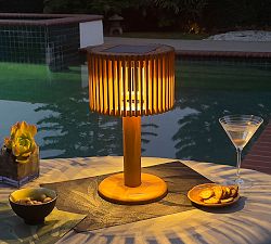 Solar Tabletop Teak  Lantern