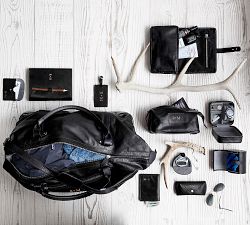 Personalized Saddle Leather Travel Collection - Black