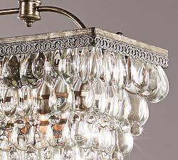 Clarissa Rectangular Crystal Chandelier (30"-40")