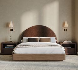 Curved Leather Wall Mounted Headboard