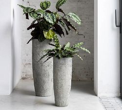 Textured Tall Tapered Cylinder Ficonstone Planters