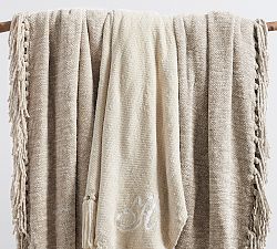 Chenille Hand-Knotted Fringe Throw