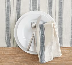 French Striped Organic Cotton Napkins - Set of 4