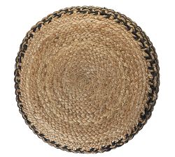 Handwoven Basketweave Jute Pouf