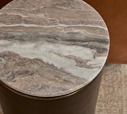 Solana Round Marble Accent Table (12")