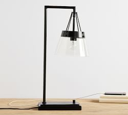 Caldwell Recycled Glass USB Table Lamp (24")