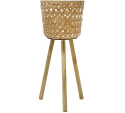 Emilia Bamboo Raised Planters, Set of 2