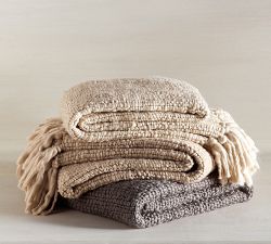 Open Box: Textured Basketweave Knit Throw