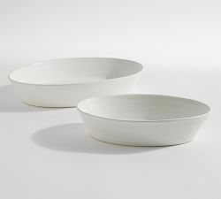 Larkin Stoneware Oval Walled Serving Platters