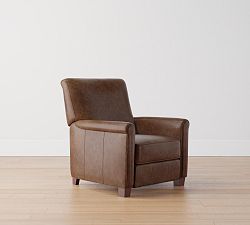 Open Box: Irving Roll Arm Leather Power Recliner