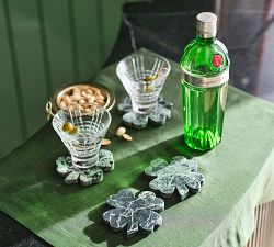 Four Leaf Clover Marble Coasters - Set of 4