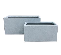 Lambert Lightweight Concrete Trough Planters, Set of 2