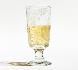 Monique Lhuillier Lily of the Valley Glass Wine Goblets - Set of 4