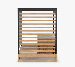 Malibu Metal &amp; Teak Outdoor Daybed with Canopy